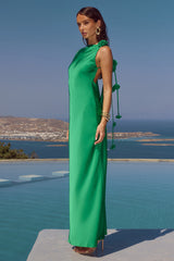 Zurina Low Back Maxi Dress Emerald