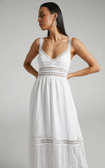 Angelique Maxi Dress - Lace Trim Dress In White