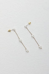 Ophir Chain Drop Earrings Gold Pearl