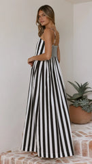 Pippa Maxi Dress - Black Stripe