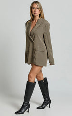 Esti Blazer - Double Breasted Blazer in Black and Brown