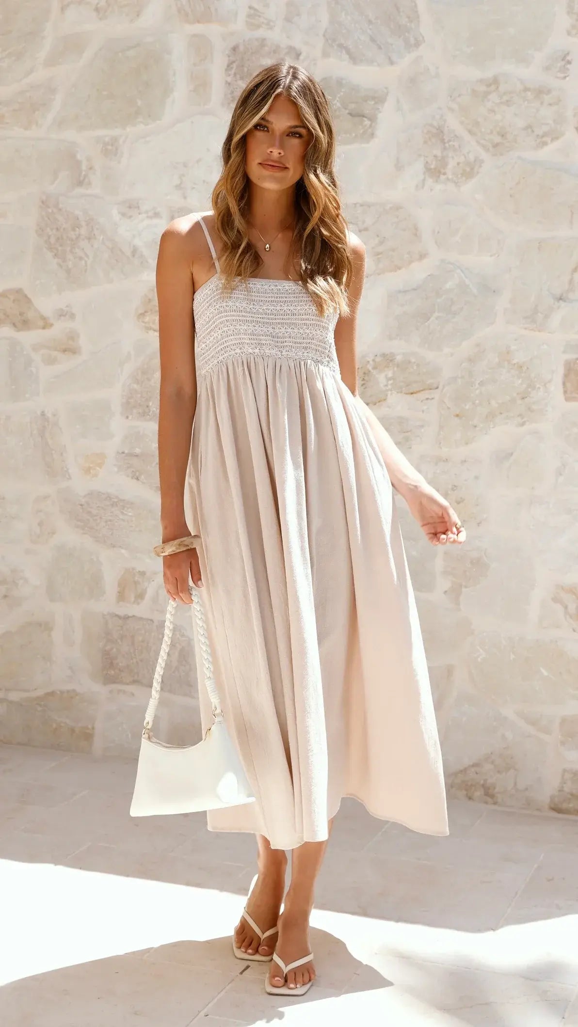 Kinsley Midi Dress - Beige