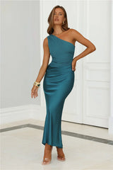 Starlit Darling Satin Maxi Dress Teal