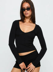 Count Me In Long Sleeve Top Black