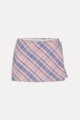 Sterling Cotton Mini Skort - Americana Plaid