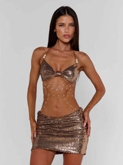 Kella Mini Dress Bronze